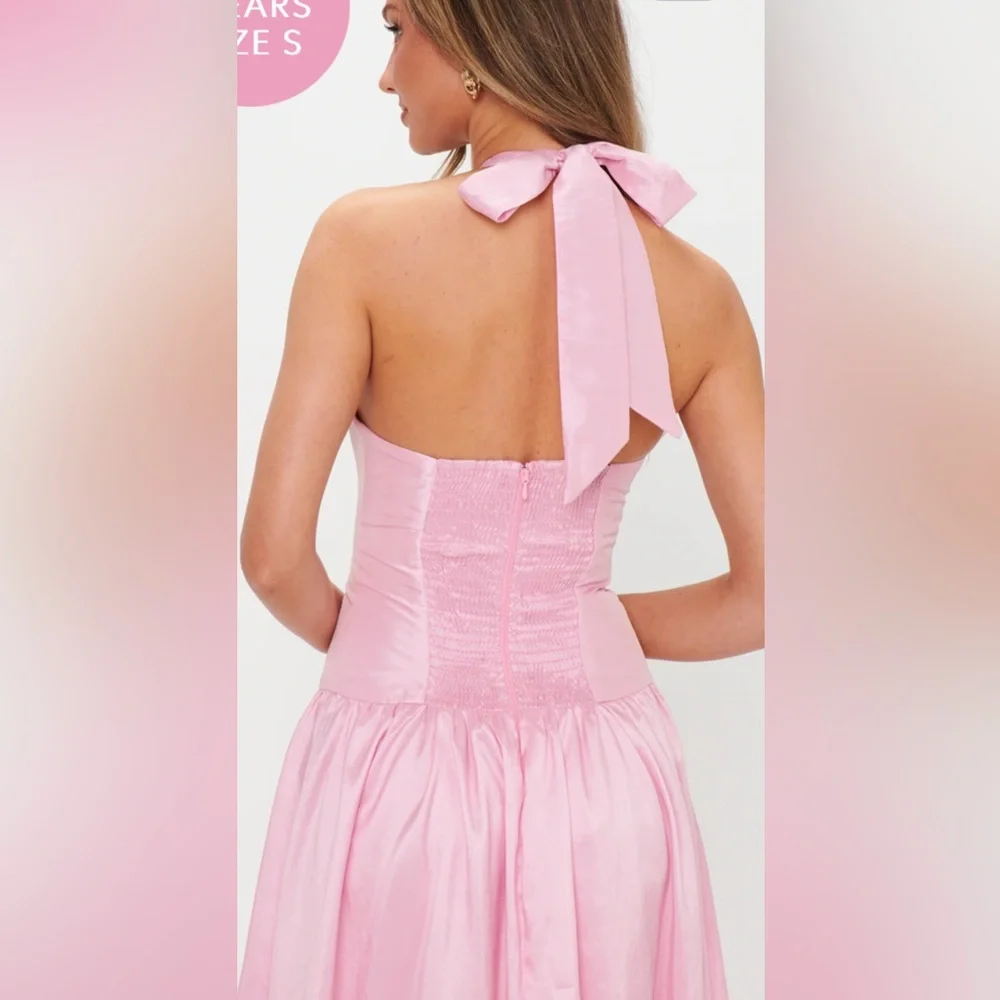 Show Me Your MuMu Pink Halter Eliza Maxi Dress - Picture 4 of 7